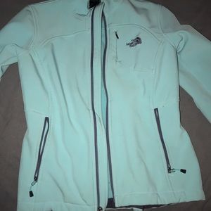 Light blue light north face jacket